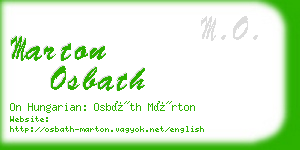 marton osbath business card